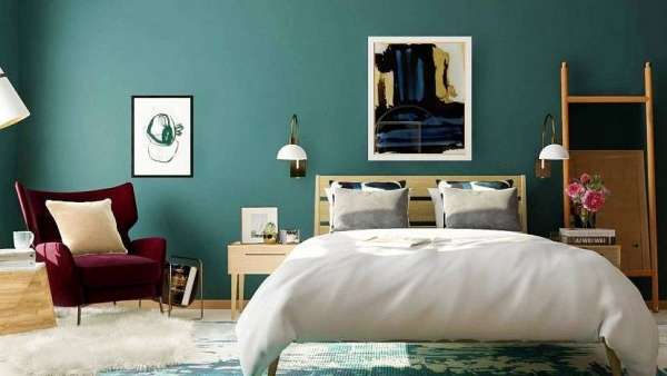 Спальня с зеленой кроватью: как правильно комбинировать оттенки