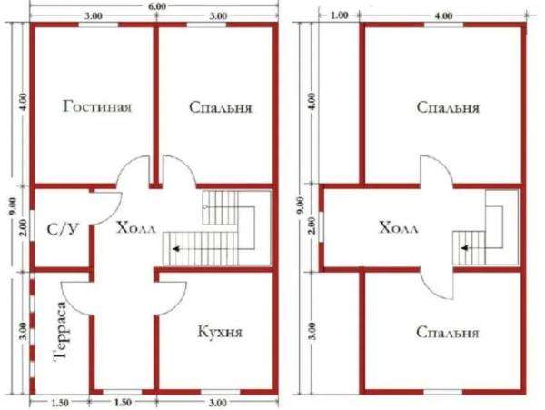 Планировка дома 6 на 9: разнообразие проектов и планировочных решений