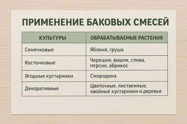 Как правильно смешивать баковые смеси для обработки сада весной