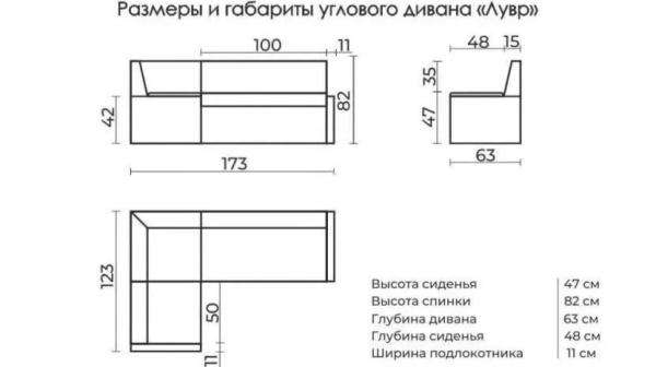Угловой диван для гостиной: стандарты и вариации размеров, другие параметры выбора